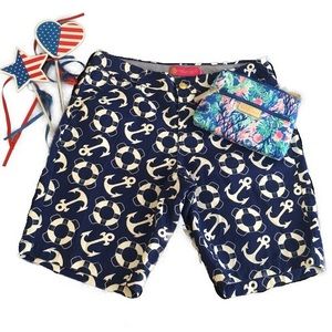 Macbeth Collection Navy White Nautical Shorts